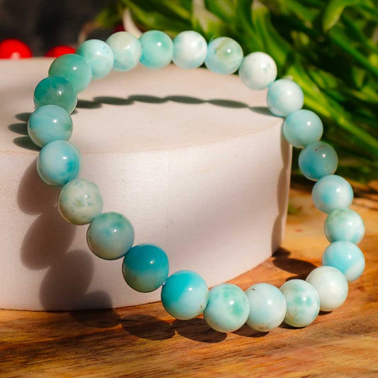 Real Natural Larimar Agate Crystal Bracelet