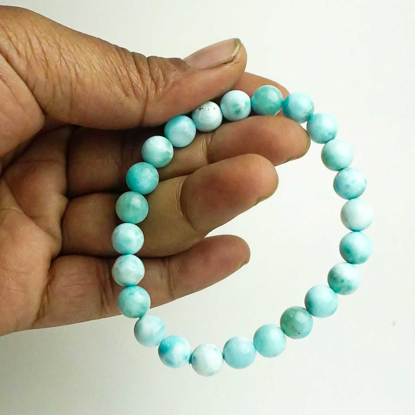 Real Natural Larimar Agate Crystal Bracelet