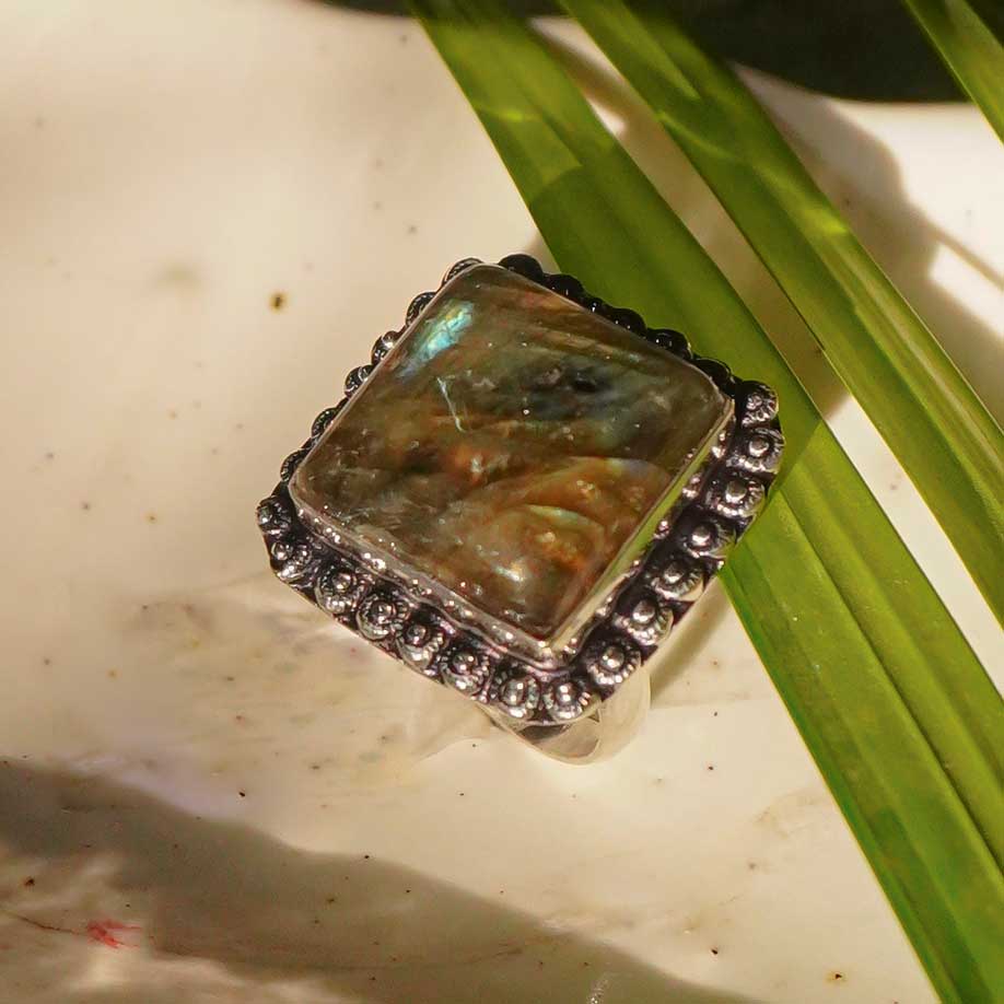 Labradorite Crystal Ring