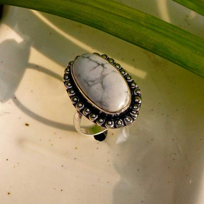 Howlite Crystal Ring