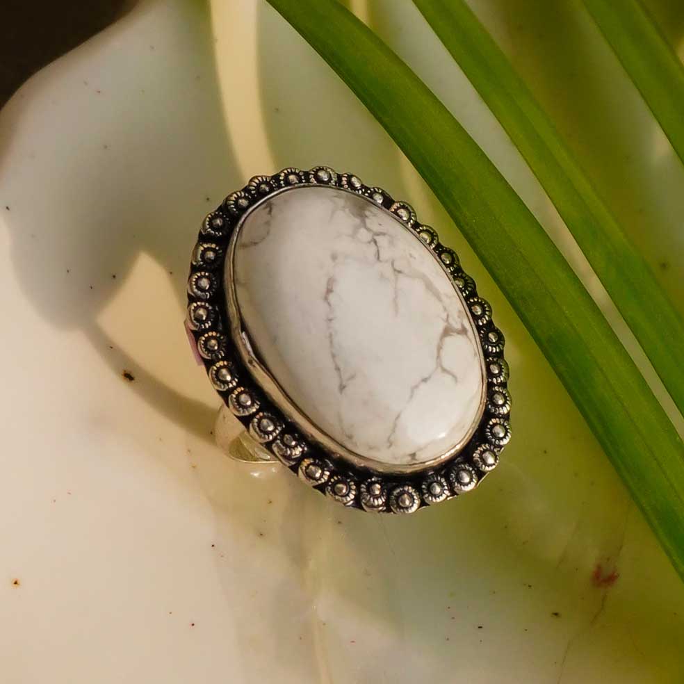 Howlite Crystal Ring