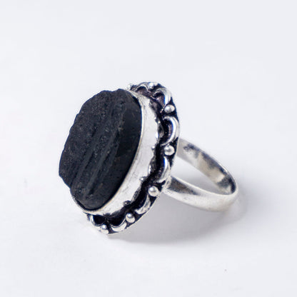 Black Tourmaline Crystal And Stone Ring Jewellery