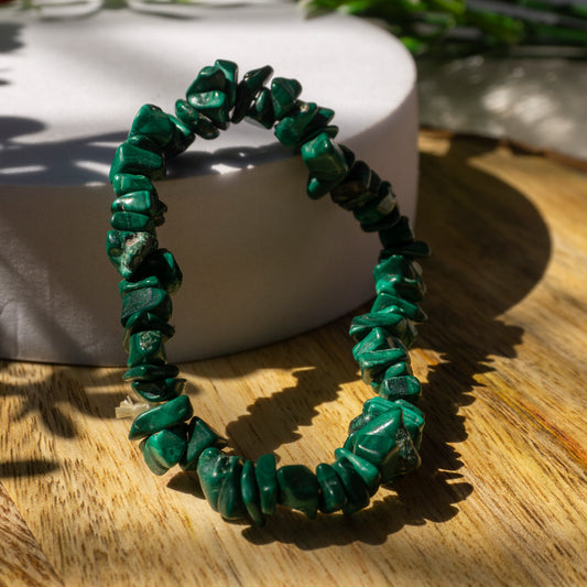 Malachite Crystal and Stone Chip Bracelet Jewellery