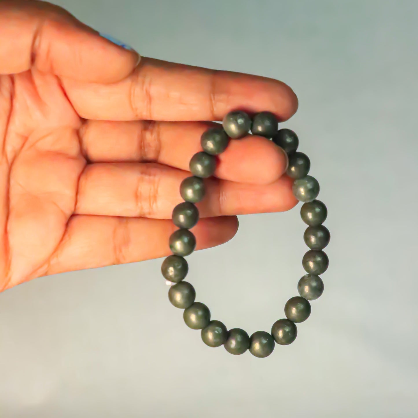 Real Pyrite Bead Bracelet