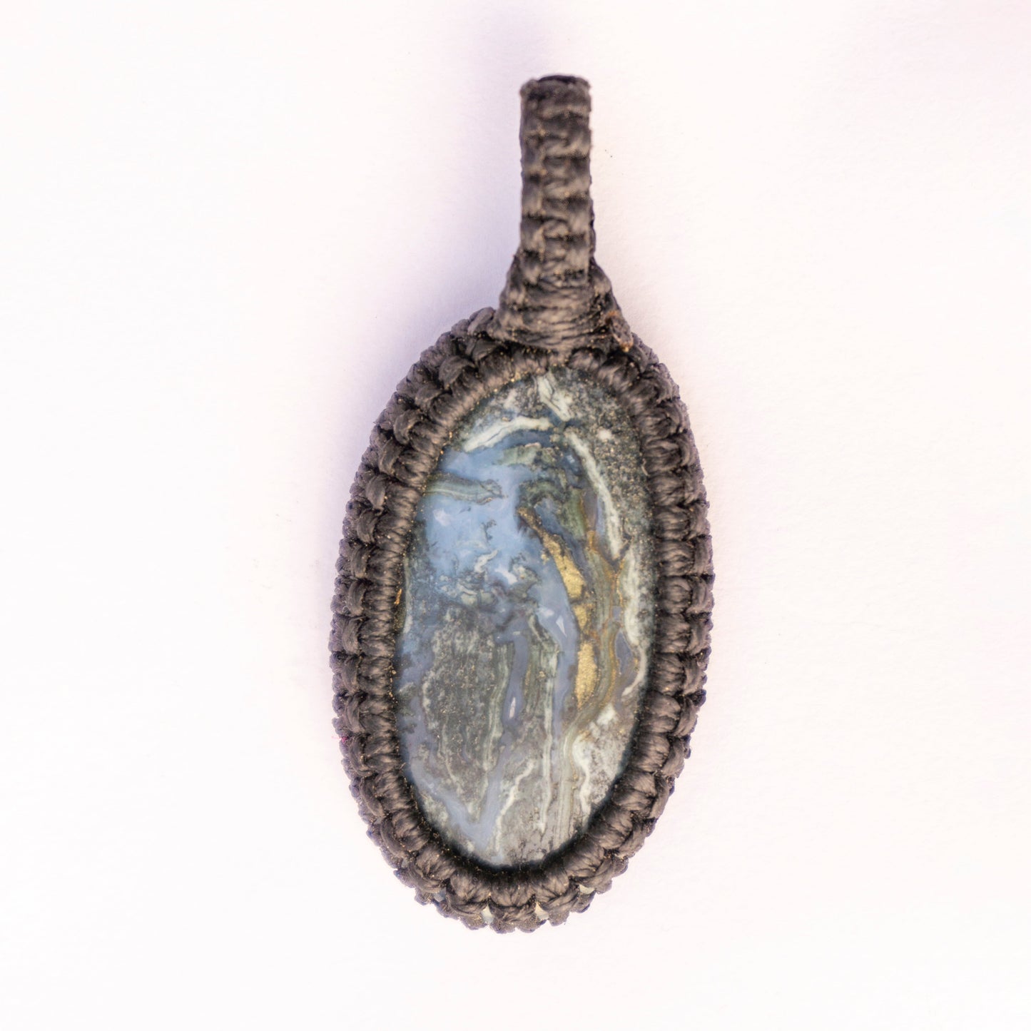 Moss Agate Crystal And Stone Necklace Crochet Pendant Jewellery