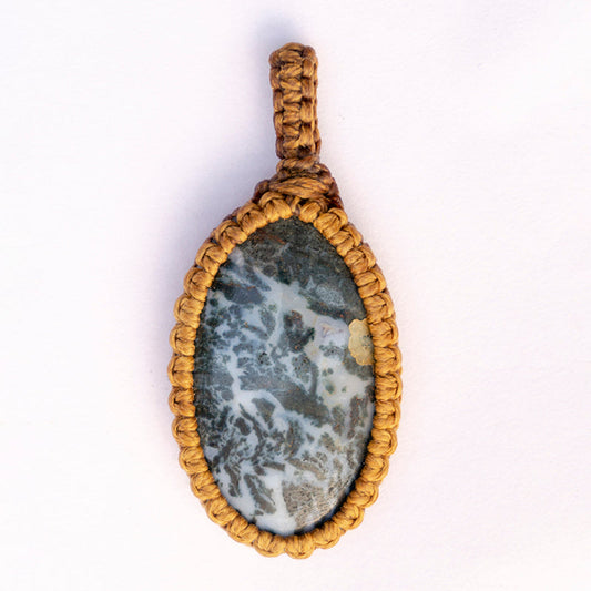 Tree Agate Crystal And Stone Necklace Crochet Pendant Jewellery