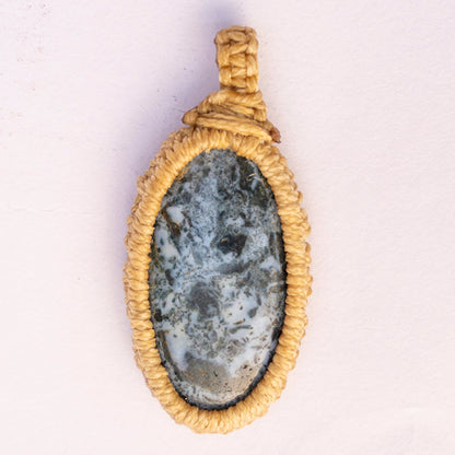 Tree Agate Crystal And Stone Necklace Crochet Pendant Jewellery