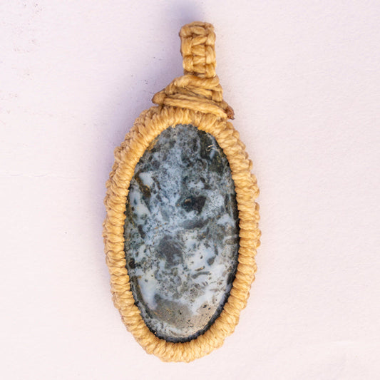 Tree Agate Crystal And Stone Necklace Crochet Pendant Jewellery