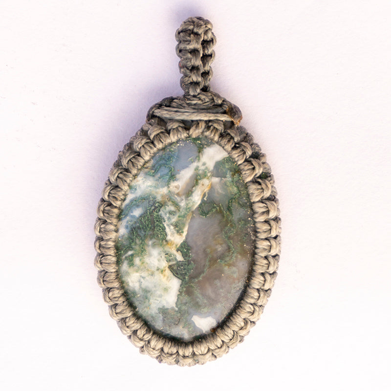 Tree Agate Crystal And Stone Necklace Crochet Pendant Jewellery