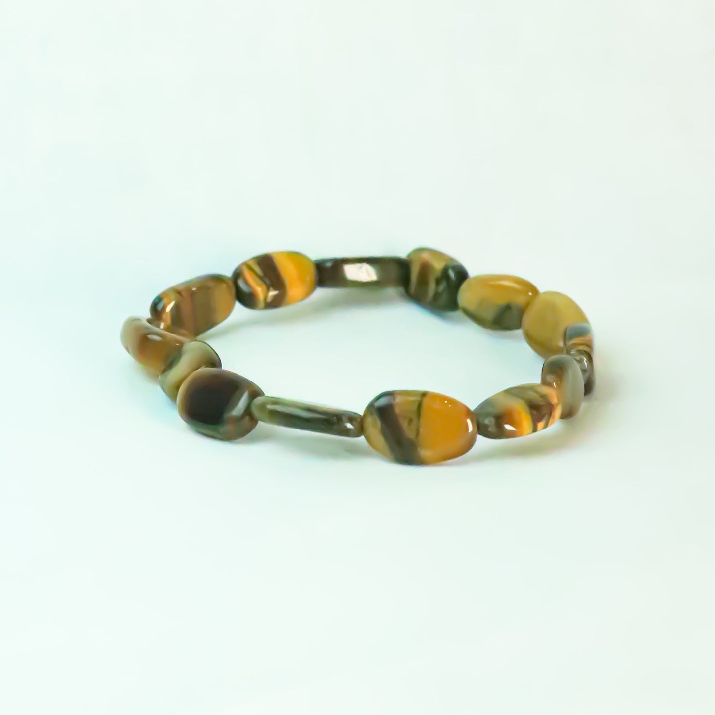 Real Tiger Eye Tumble Bracelet