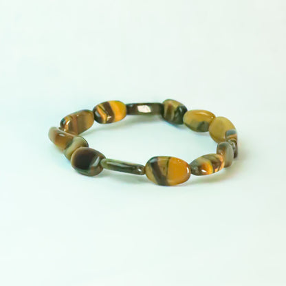 Real Tiger Eye Tumble Bracelet