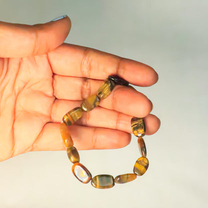 Real Tiger Eye Tumble Bracelet