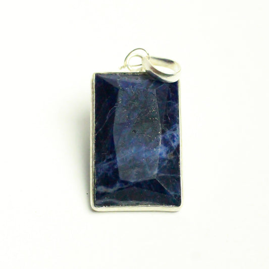 Real Sodalite Silver Pendant