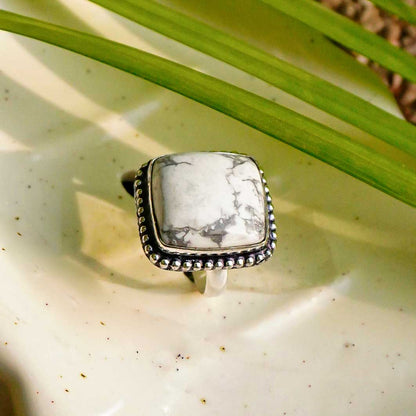 Howlite Crystal Ring