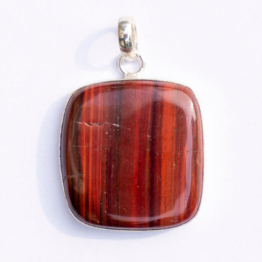 Red Tiger Eye Crystal And Stone Necklace Square Pendant Jewellery