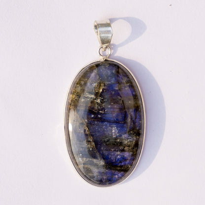 Labradorite Crystal And Stone Necklace Oval Pendant Jewellery