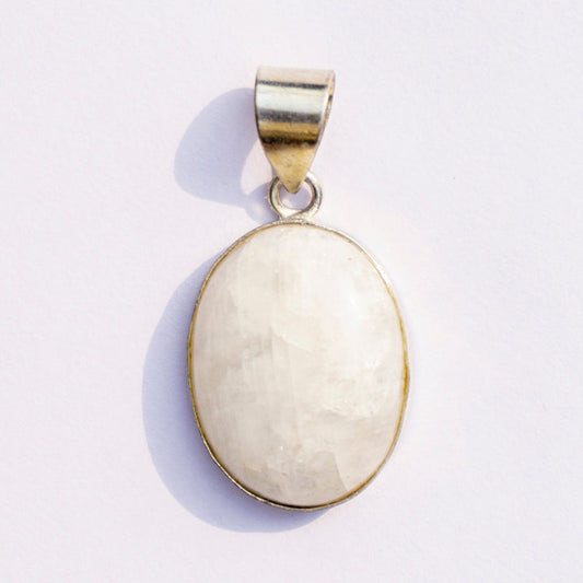 Rainbow Moonstone Crystal And Stone Necklace Oval Pendant Jewellery