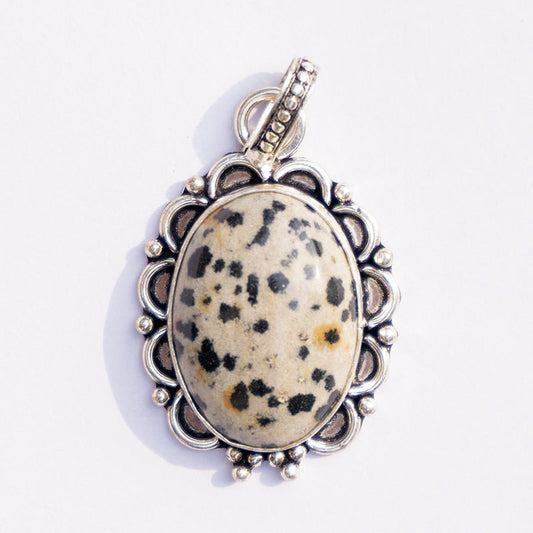 Dalmation Jasper Crystal And Stone Necklace Pendant Jewellery