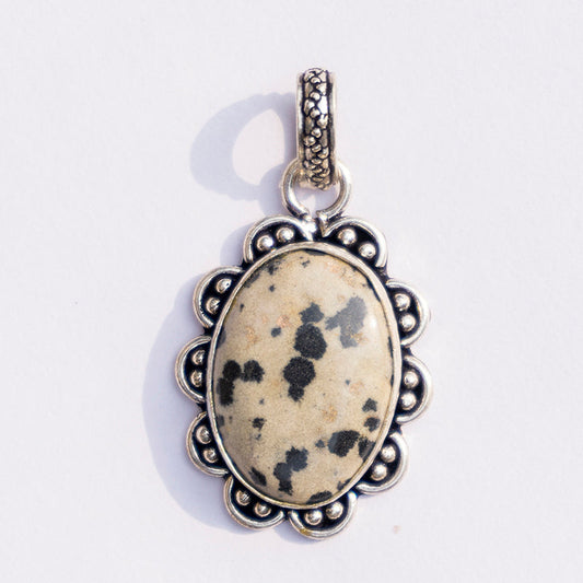 Dalmation Jasper Crystal And Stone Necklace Pendant Jewellery