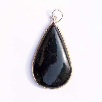 Black Onyx Crystal And Stone Necklace Teardroppendant Jewellery