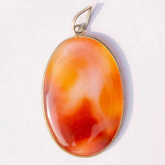 Carnelian Onyx Crystal And Stone Necklace Oval Pendant Jewellery