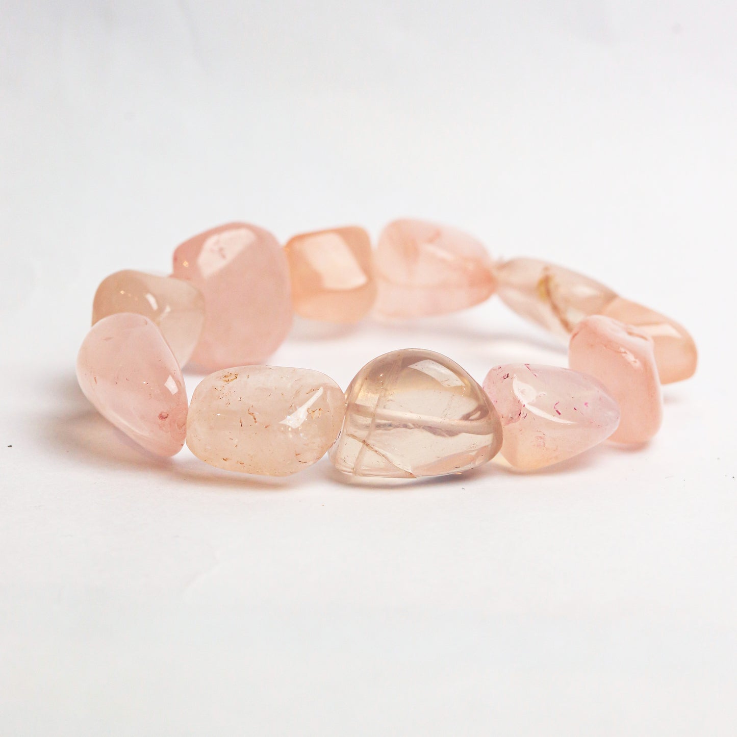 Rose Quartz Crystal and Stone Tumble Bracelet Jewellery