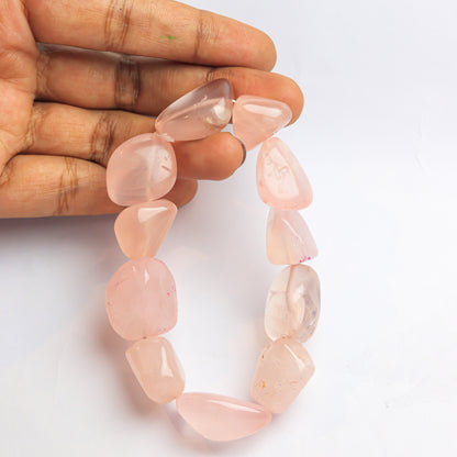 Rose Quartz Crystal and Stone Tumble Bracelet Jewellery