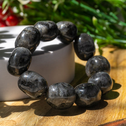 Larvikite Crystal and Stone Tumble Bracelet Jewellery