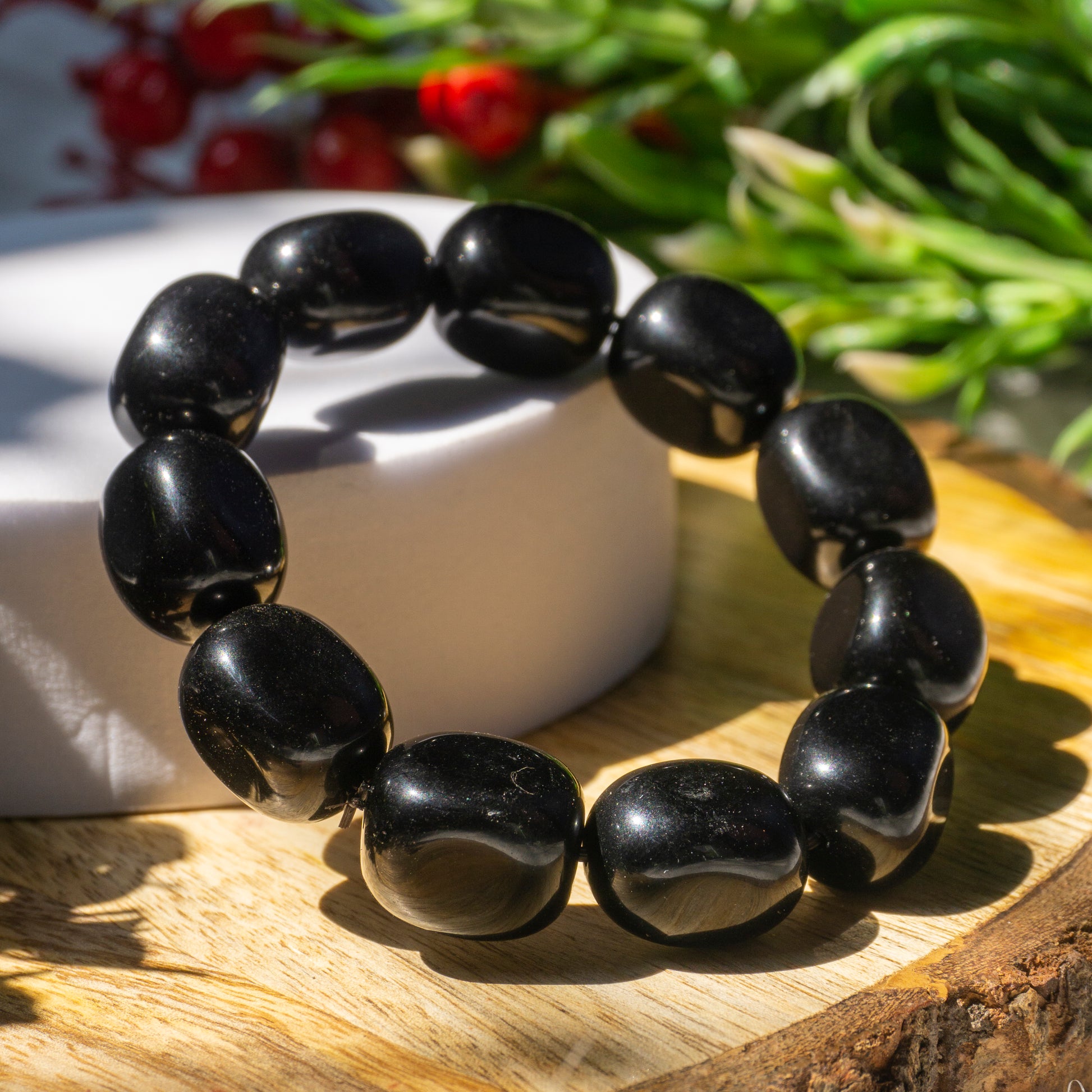 Black Onyx Crystal and Stone Tumble Bracelet Jewellery