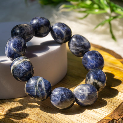 Sodalite Crystal and Stone Tumble Bracelet Jewellery