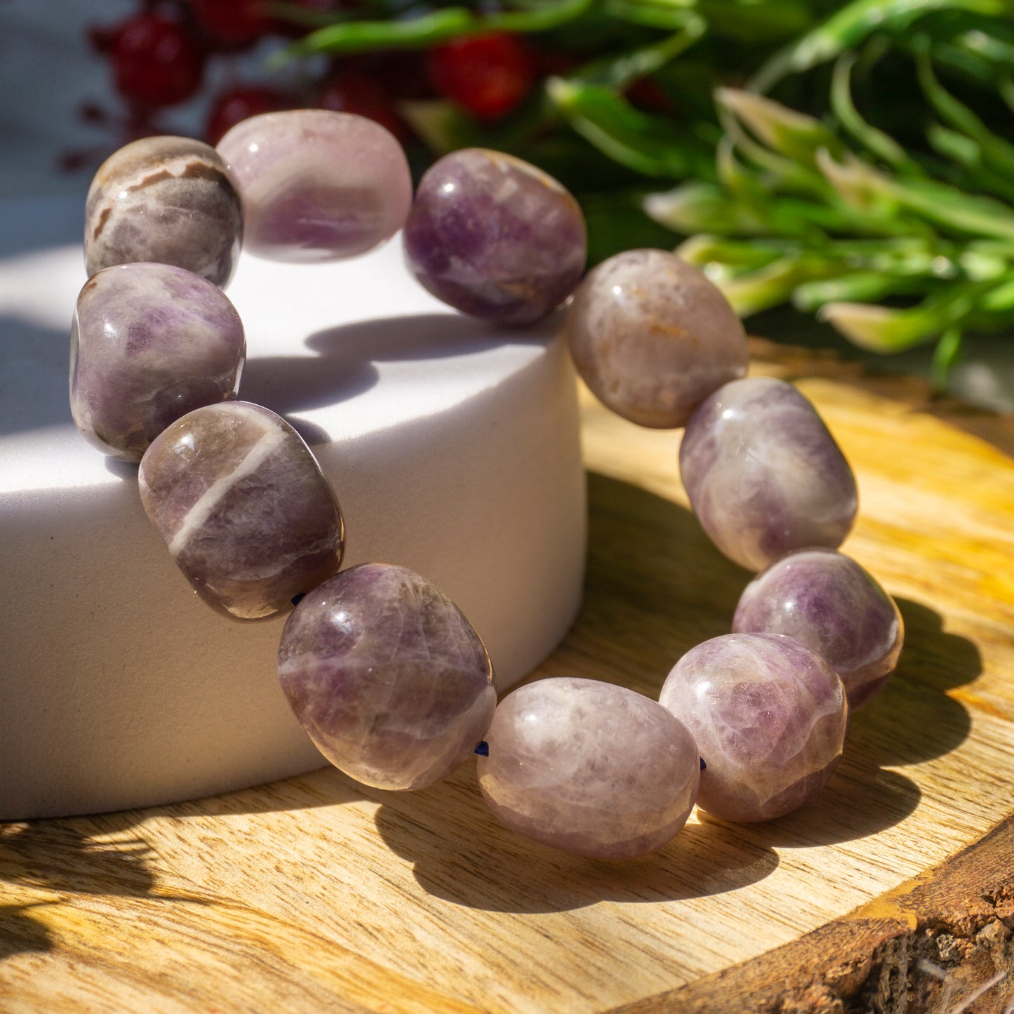 Amethyst Crystal and Stone Tumble Bracelet Jewellery