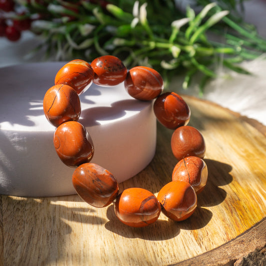 Red Jasper Crystal and Stone Tumble Bracelet Jewellery