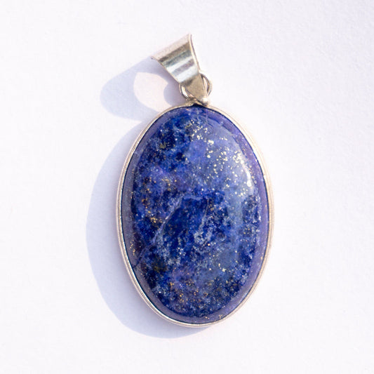 Lapis Crystal And Stone Necklace Oval Pendant Jewellery