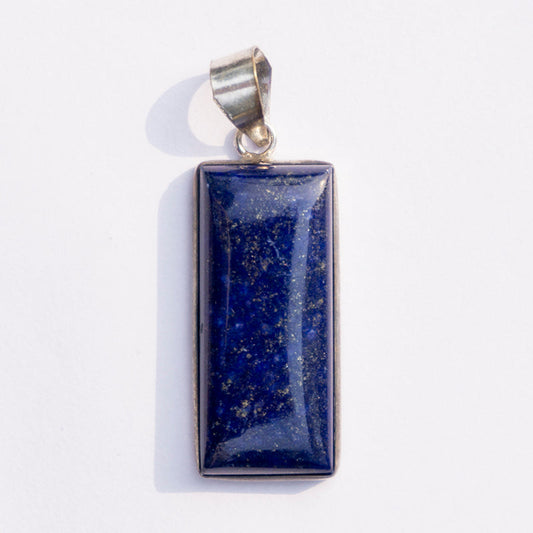 Lapis Crystal And Stone Rectangle Pendant Jewellery