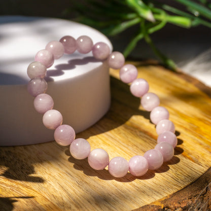 Kunzite Crystal and Stone Bead Bracelet Jewellery 8mm