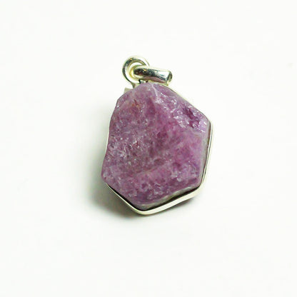 African Ruby Silver Pendant