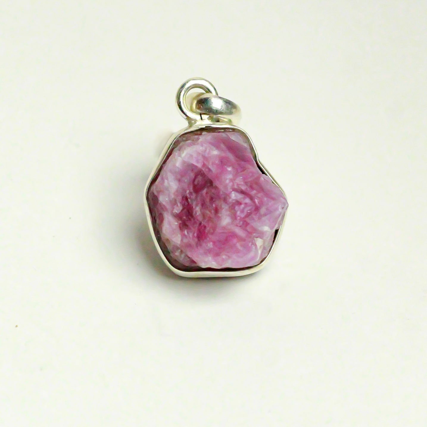 African Ruby Silver Pendant