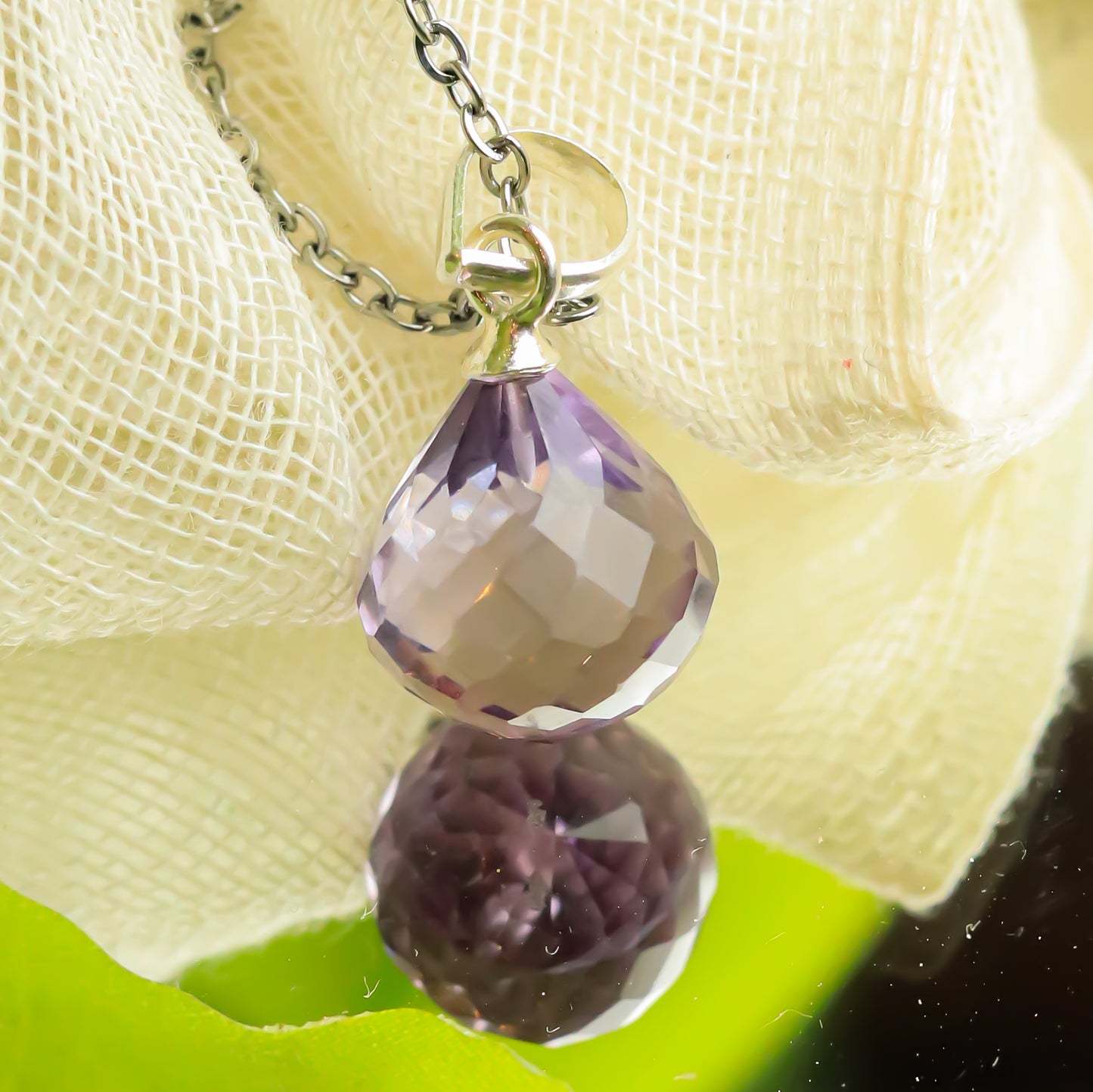 Real Amethyst Onion Silver Pendant