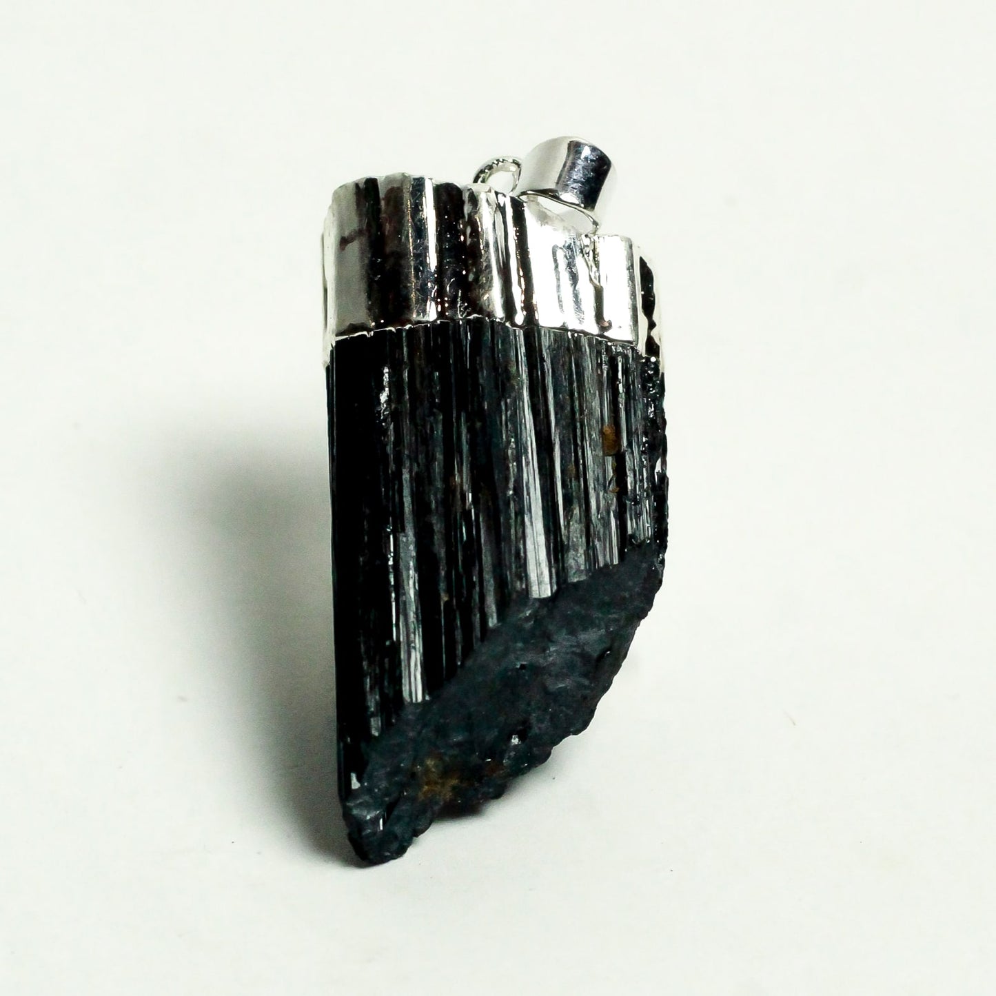 Real Black Tourmaline Pendant (Golden)