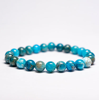 Blue Apatite Bracelet Crystal And Stone Bead Bracelet Jewellery 8 mm