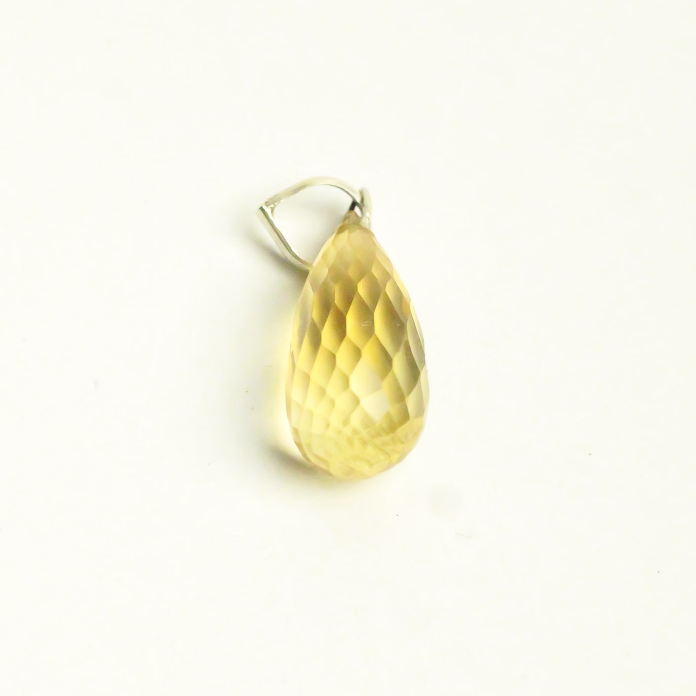 Real Citrine Tear Drop Silver Pendant