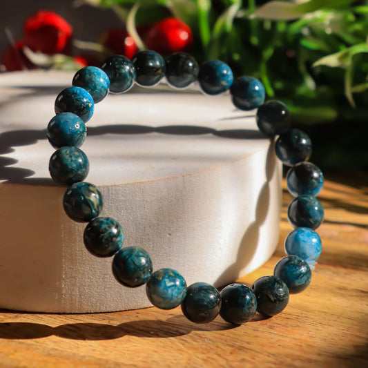 Real Blue Aragonite Bead Bracelet