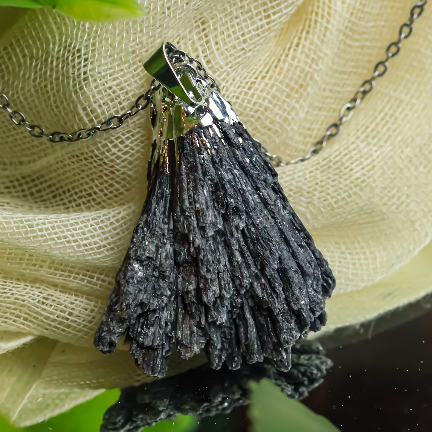 Real Black Kyanite Pendant