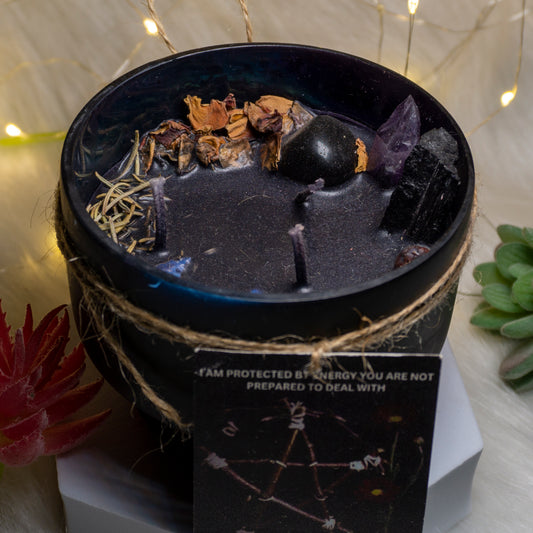 Lunar divination candle, protection and grounding Intention Candle