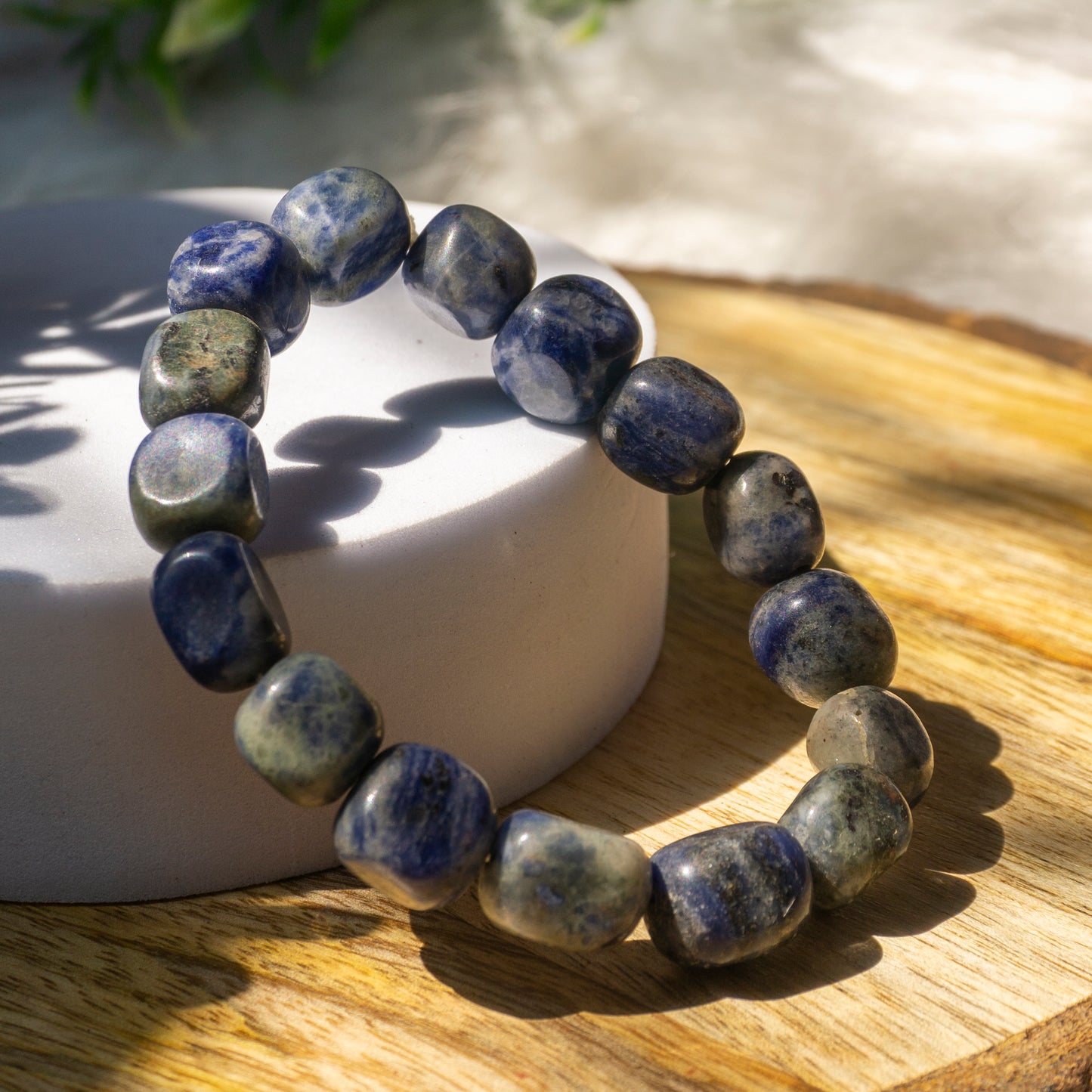 Sodalite Crystal and Stone Tumble Bracelet Jewellery