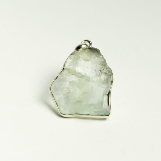 Real Aquamarine Silver Pendant