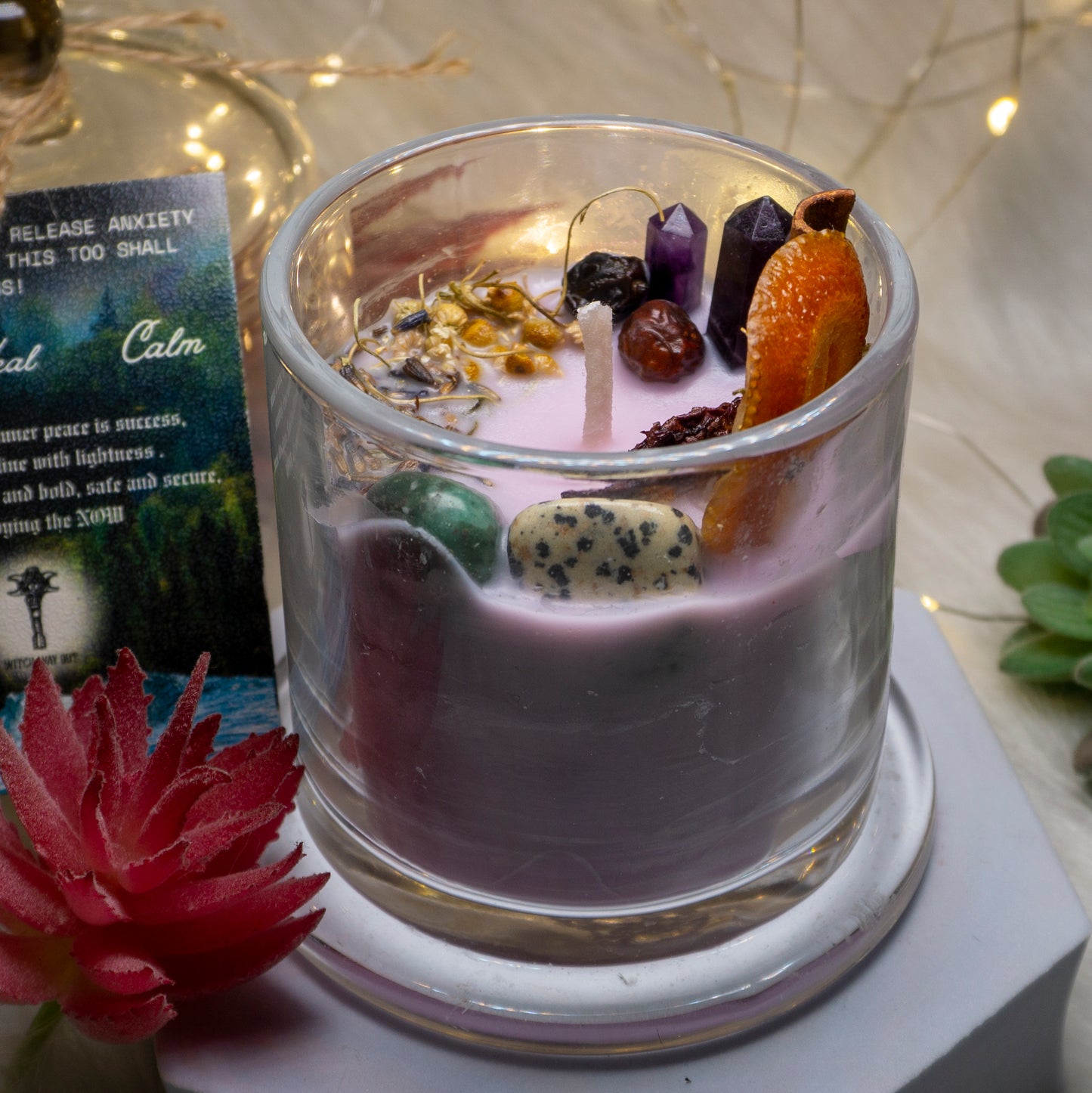 Anti anxiety candle, release stress, meditation and calm Intention Candle