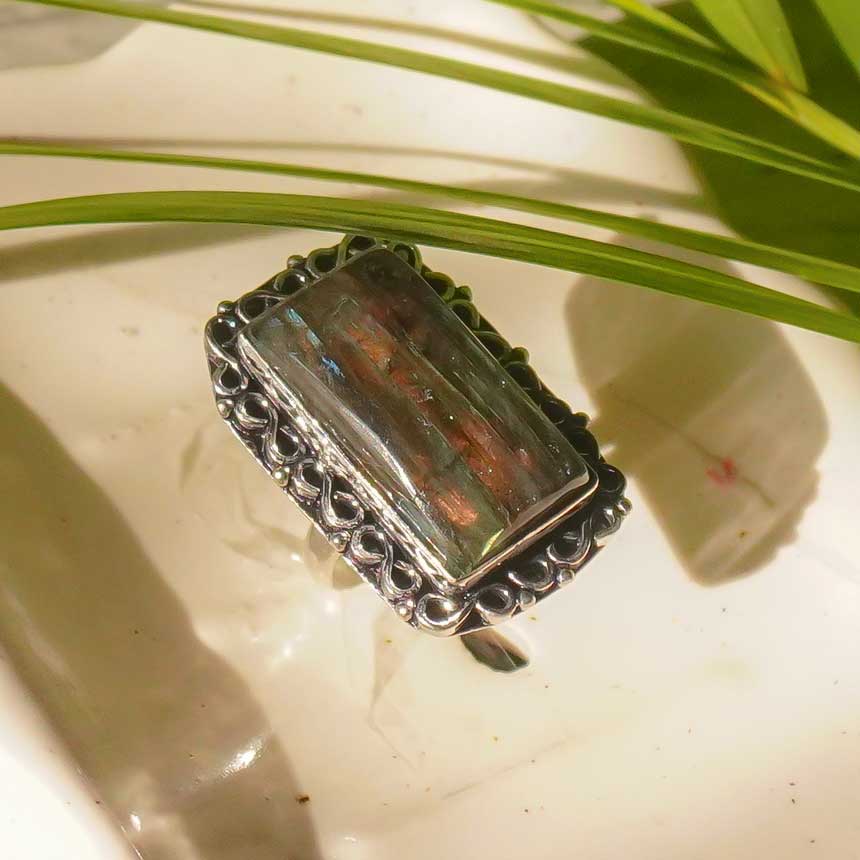 Labradorite Crystal Ring