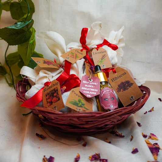 THE MAGNETIC GARNET WITH ROSE QUARTZ CANDLE BUNDLE