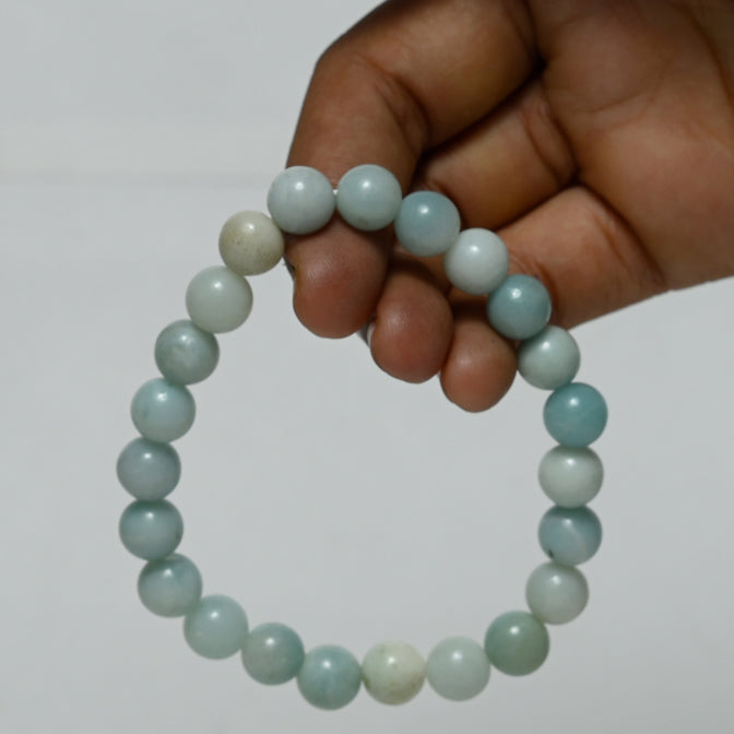 Real Amazonite Crystal and Stone Bead Bracelet Jewellery 8mm